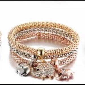 Elephant three set charm bracelets